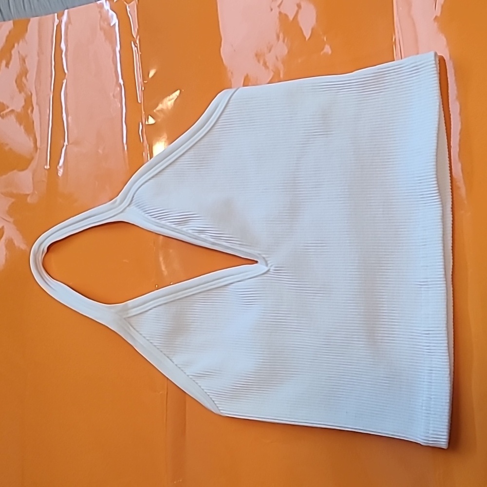 Nwot! Free People movement happiness runs strappy back halter crop white